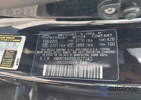 2025 Hyundai Venue Sel из США, поврежденный, VIN KMHRC8A39SU377147